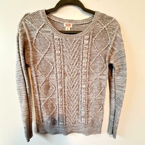 Mossimo Supply Co. Gray Cable Knit Crewneck Sweater